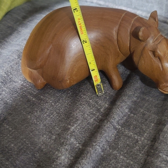 2 hand carved wooden vintage hippos - Picture 4 of 15
